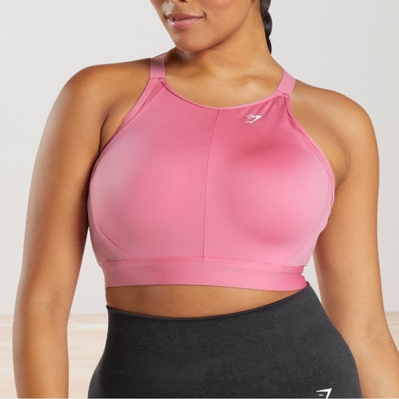 Gymshark Pink High-Neck Sports Bra 32D - Picture 1 of 5